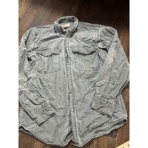 Vintage 90s Faded Glory Men's Long Sleeve Button Down Shirt Green Size Small